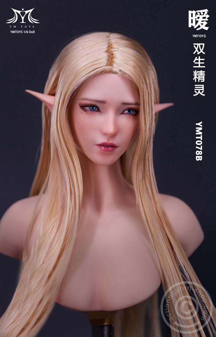 Elf Girl - Head - long blond Hair - 2 pairs of ears Elf Girl - Head - long blond Hair - 2 pairs of ears