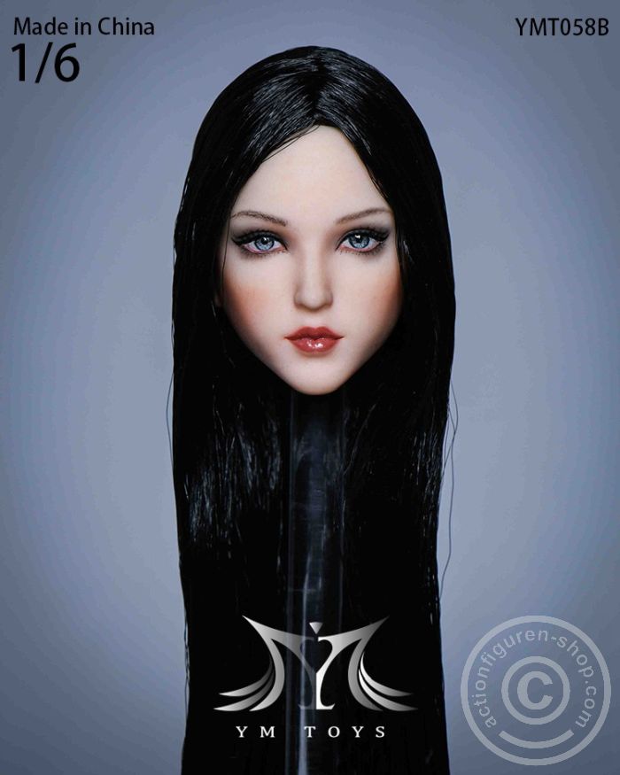 Female Head - long black Hair