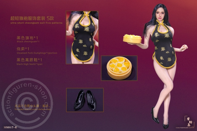 MaM17E-01 Chinese Restaurant Waitress Short Cheongsam - E