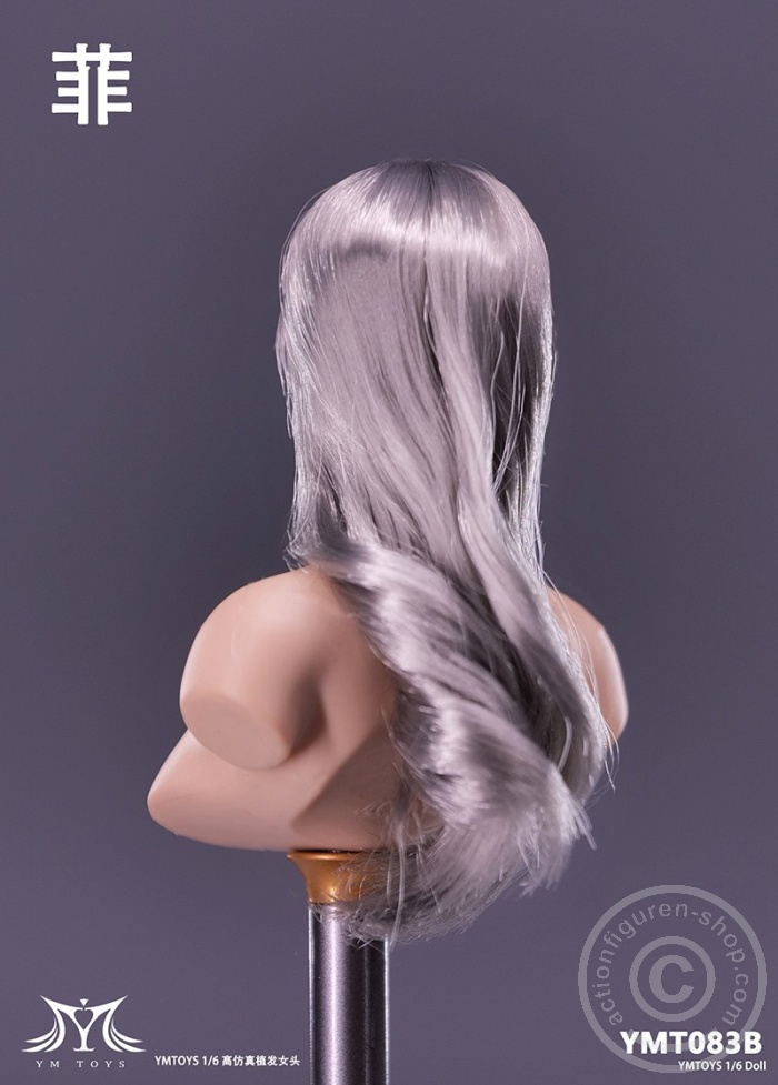 Female Head - Fei - long silver Hair