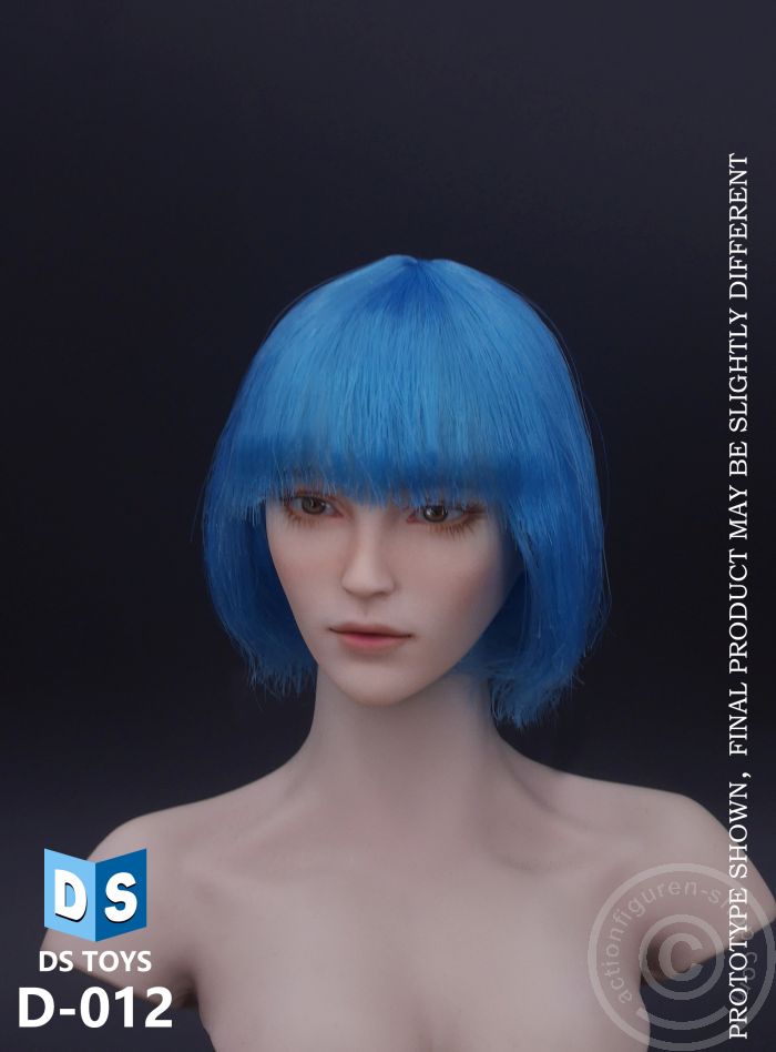 Female Head - short - blue Hair