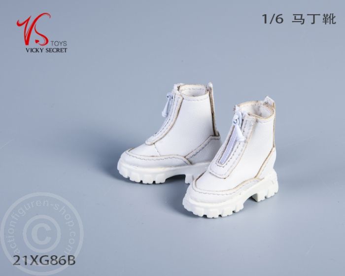 Zipper Martin Boots - Female - white