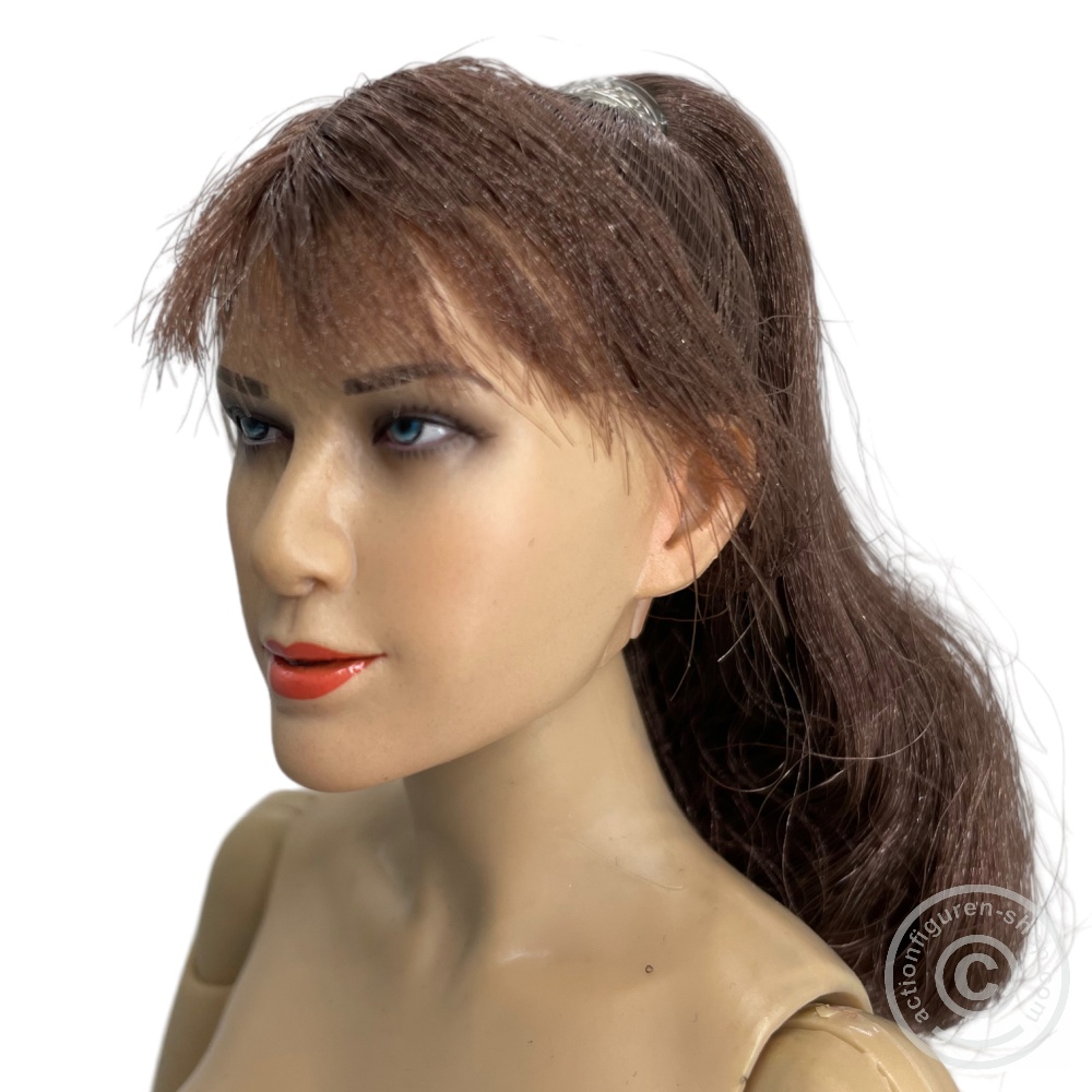 Female Head w/ brown long braid - real Hair Female Head w/ brown long braid - real Hair