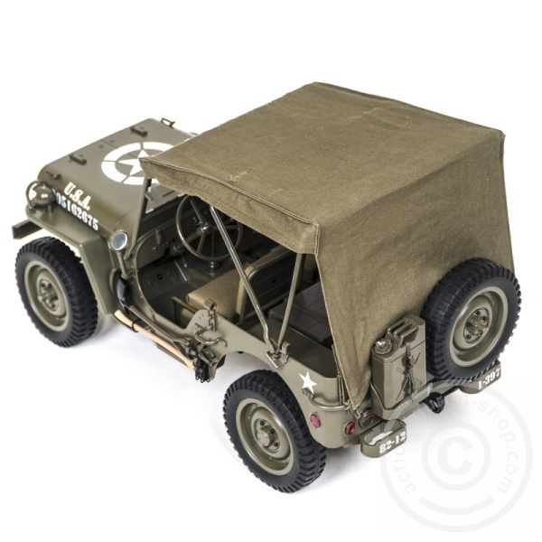 Rocc1031-10cbcLnrLTgPVxV Canvas Top for Willys Jeep - 1/6 scale
