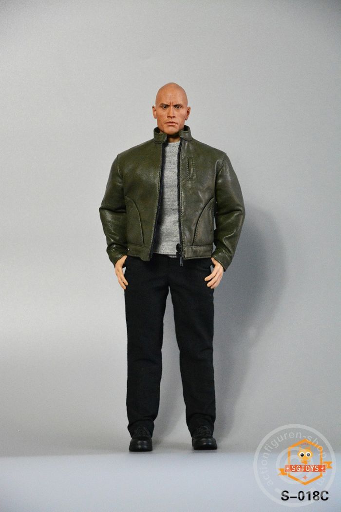 SGT-S018C-03 Strong Body Cloth & Leather Jacket Set - Dark Green