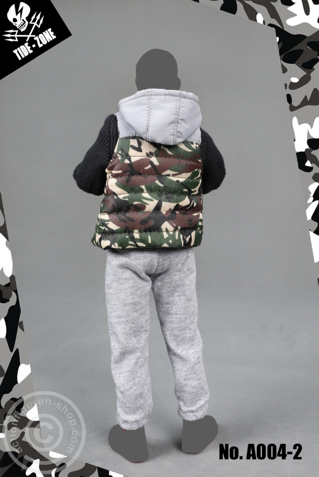 TiZ-A004-2-02 Camouflage Cotton Vest Suit - green