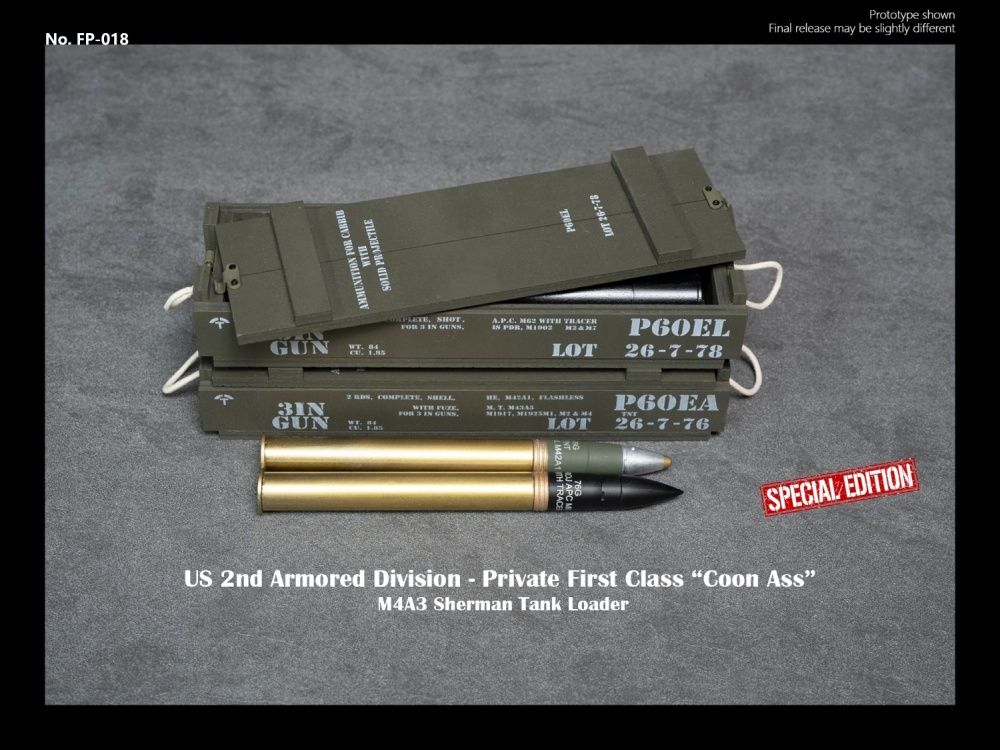 US Army 2nd Armored Division - Private First Class - Sherman Tank Loader - Special Edition - 1/6 scale US Army 2nd Armored Division - Private First Class - Sherman Tank Loader - Special Edition - 1/6 scale