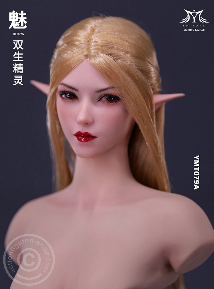 Elf Girl - Head - long gold-blond Hair Elf Girl - Head - long gold-blond Hair
