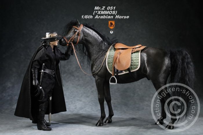 MRZ051-01-07ewbdH3y2k7prN Arabian Horse w/ full European Harness - black
