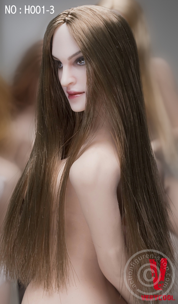 Kopf - glatte braune Haare