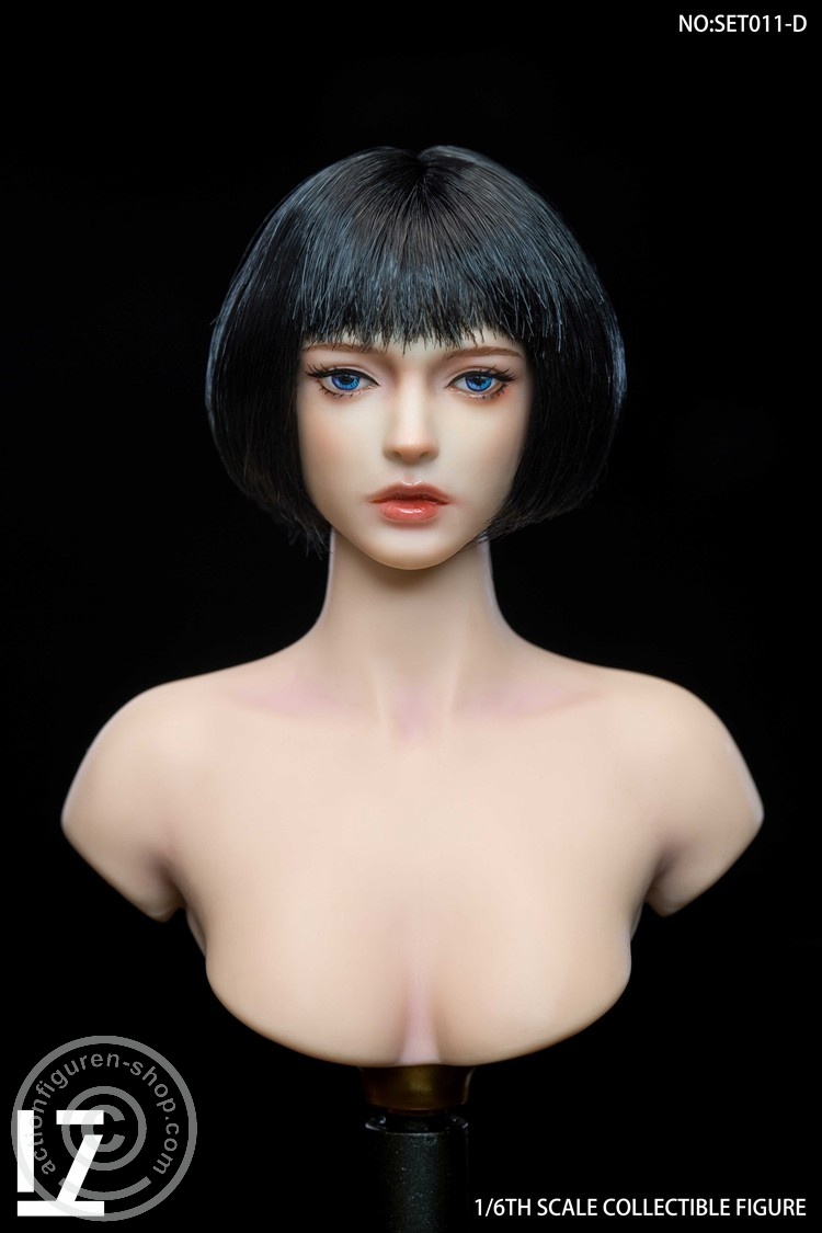 Female Character Head Sculpt - short black hair