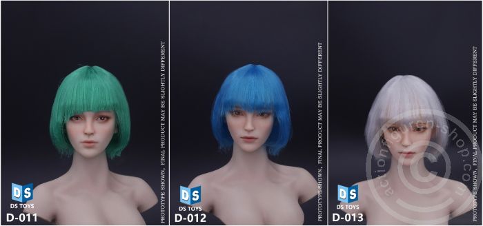 Female Head - short - blue Hair