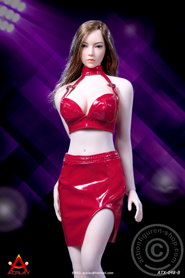 Sexy Lady Leather Suit - red