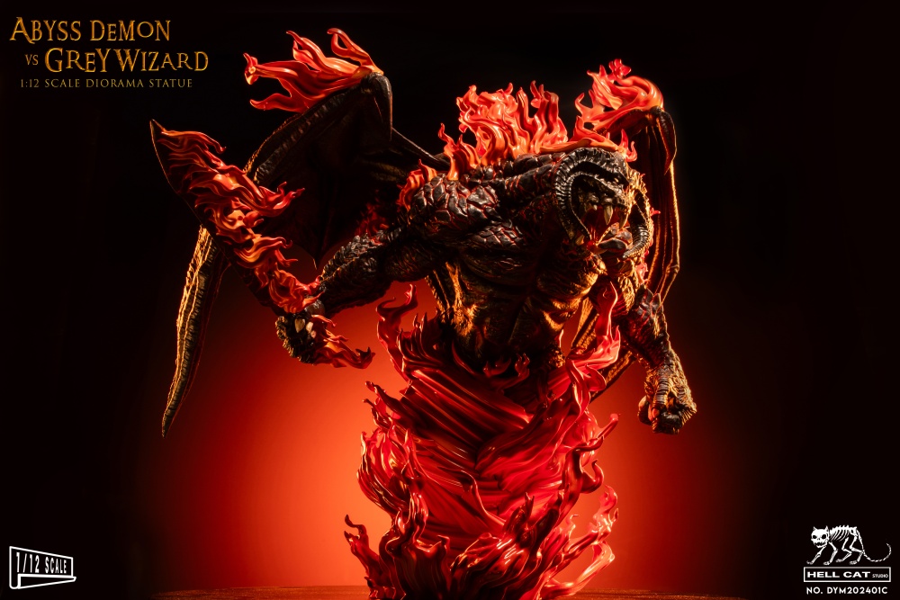 Grey Wizard vs Abyss Demon Figure Statue - in 1/12 scale