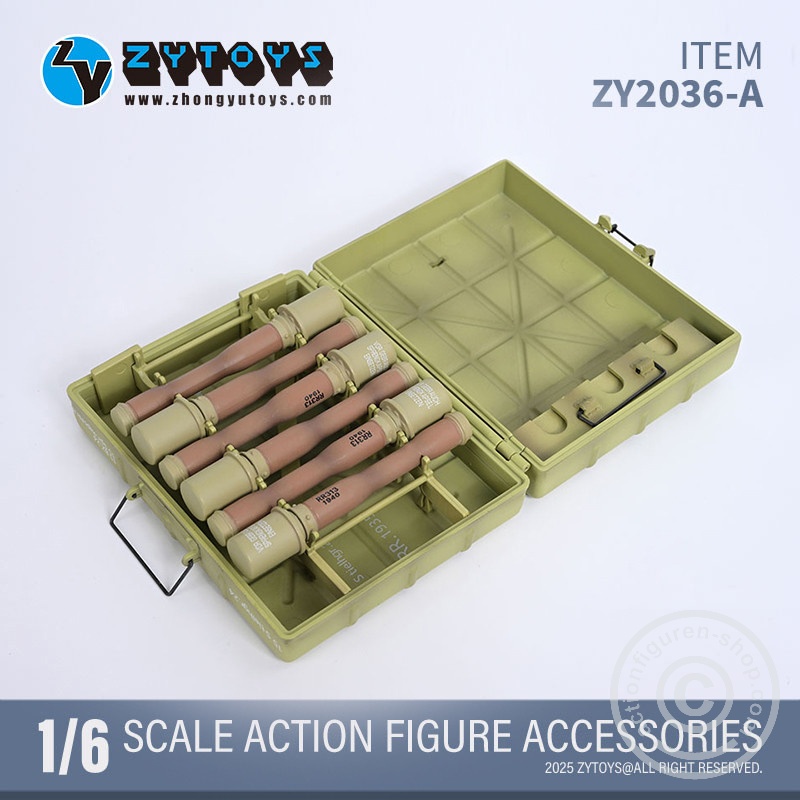 Handgranaten Packkasten Typ24 w/ 6 Stick-Grenades & 3 Detonators – sand color - in 1/6 scale Handgranaten Packkasten Typ24 w/ 6 Stick-Grenades & 3 Detonators – sand color - in 1/6 scale