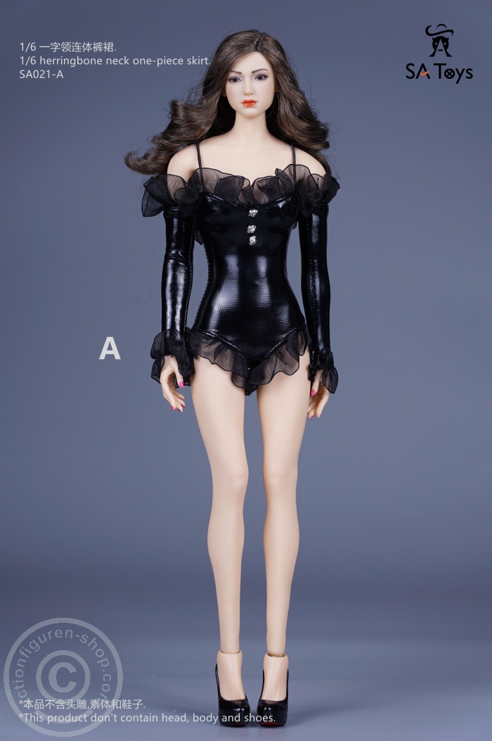 SATSA021A-04 Sexy One-Piece Skirt Outfit - black