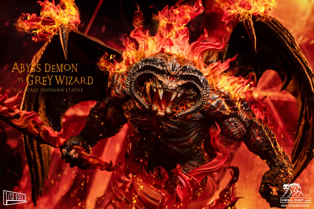 Grey Wizard vs Abyss Demon Figure Statue - in 1/12 scale