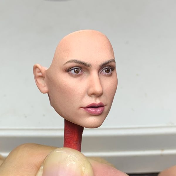 Female Head long curly gold-blond Hair