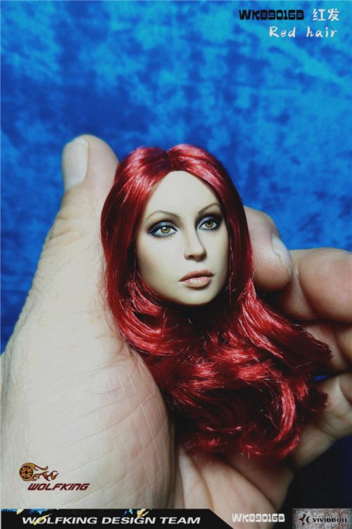 WK89016B-07 Kopf - long red Hair