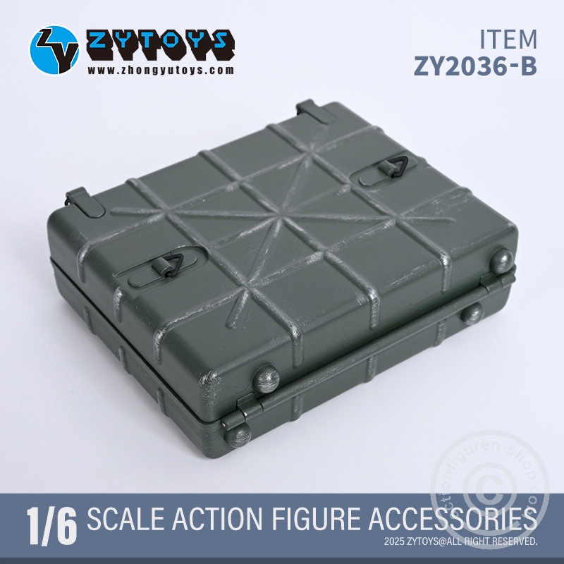 Handgranaten Packkasten Typ24 w/ 6 Stick-Grenades & 3 Detonators – grey color - in 1/6 scale Handgranaten Packkasten Typ24 w/ 6 Stick-Grenades & 3 Detonators – grey color - in 1/6 scale