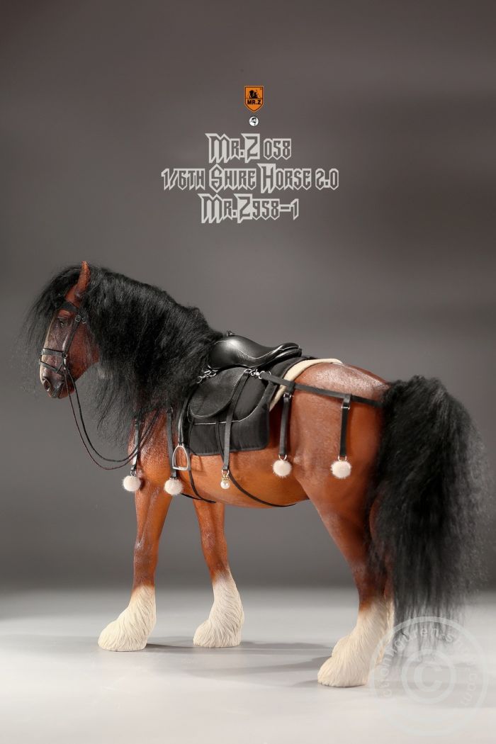 MRZ058-1-02 Shire Horse w/ Harness - brown