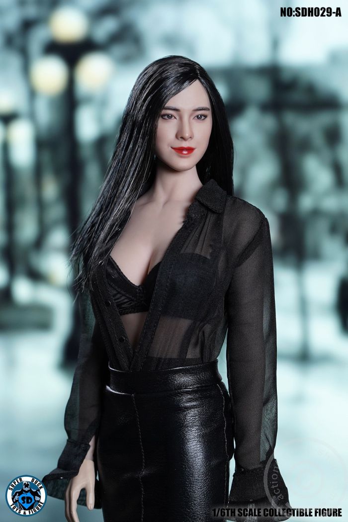 Female Head - long black Hair