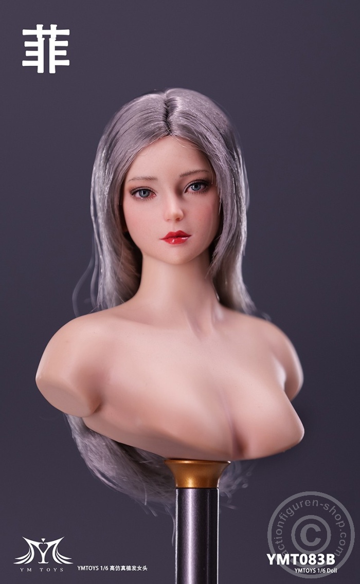 Female Head - Fei - long silver Hair