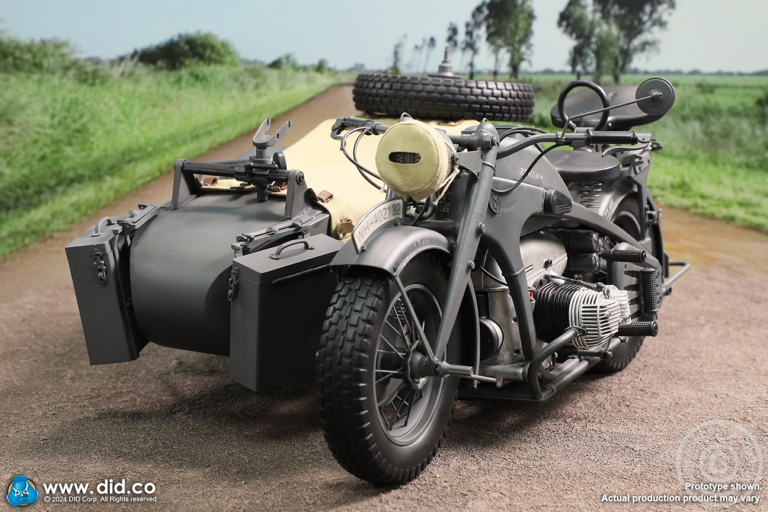 German Zündapp KS 750 Motorcycle with sidecar (Grey) - in 1/6 scale
