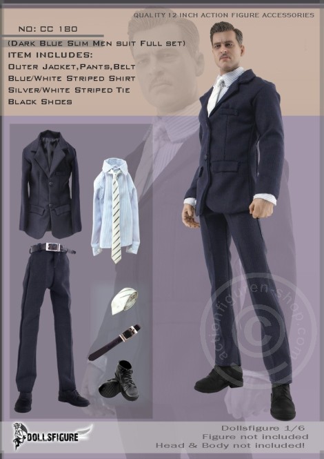 Men Suit Set - Dark Blue - Ver.2