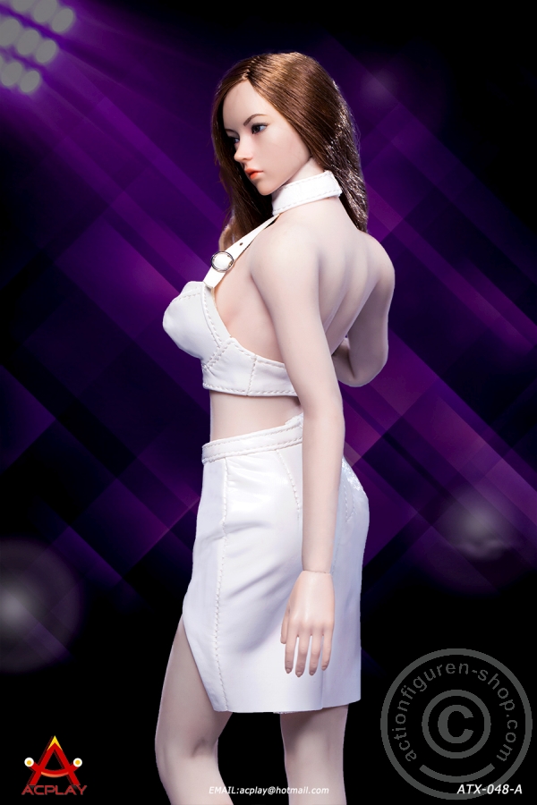ACP048A-04 Sexy Lady Leather Suit - white