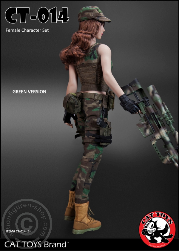 Female Military Character Set - Green