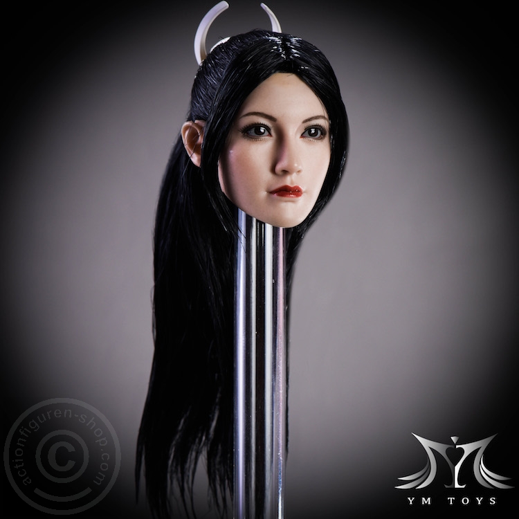 Asian Female Head - schwarze Haare mit Pferdeschwanz