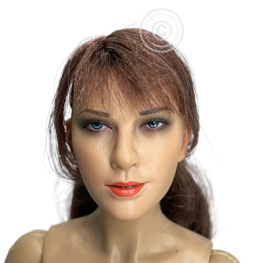 Female Head w/ brown long braid - real Hair