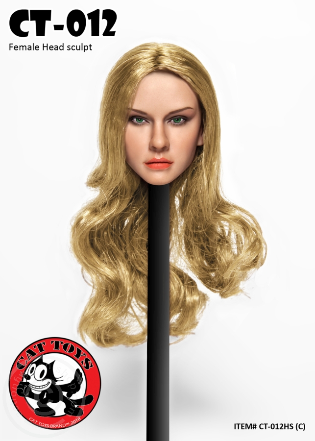 CAT012C-02 Female Head - long Blond Hair