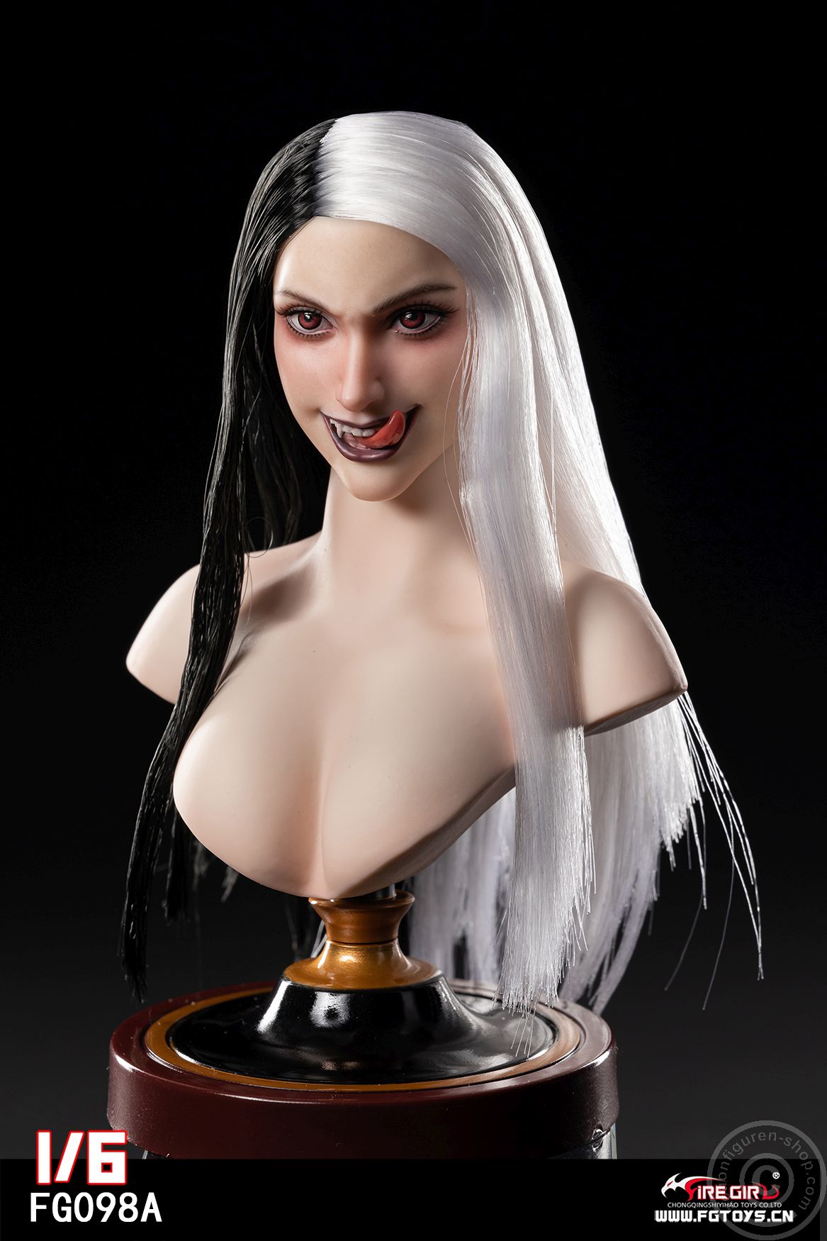 Female Head - The Witch Vampire - black Hair