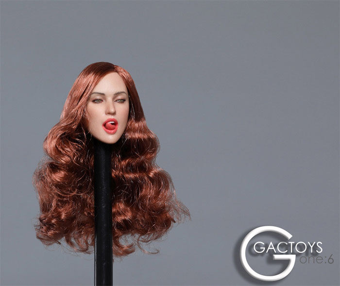 Female Head w/ tongue out - red-brown hair