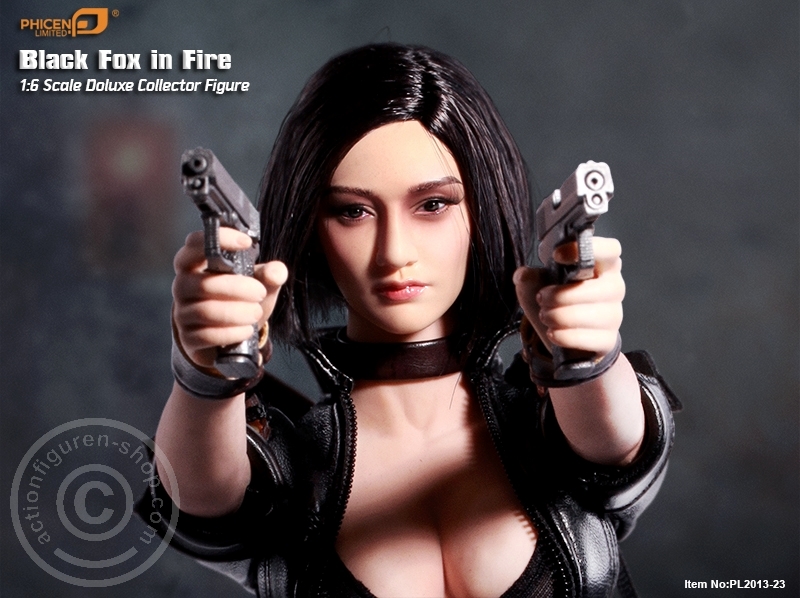 Black Fox in Fire - Soft Skin Figure