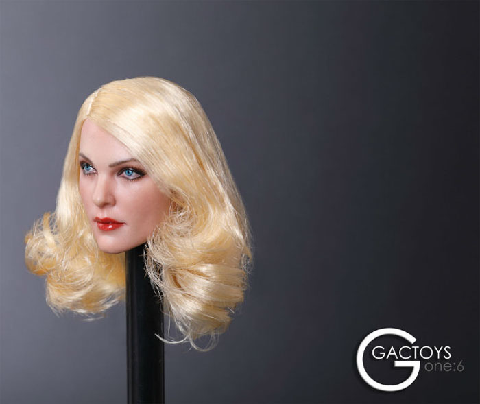 Female Head - blond curly Hair