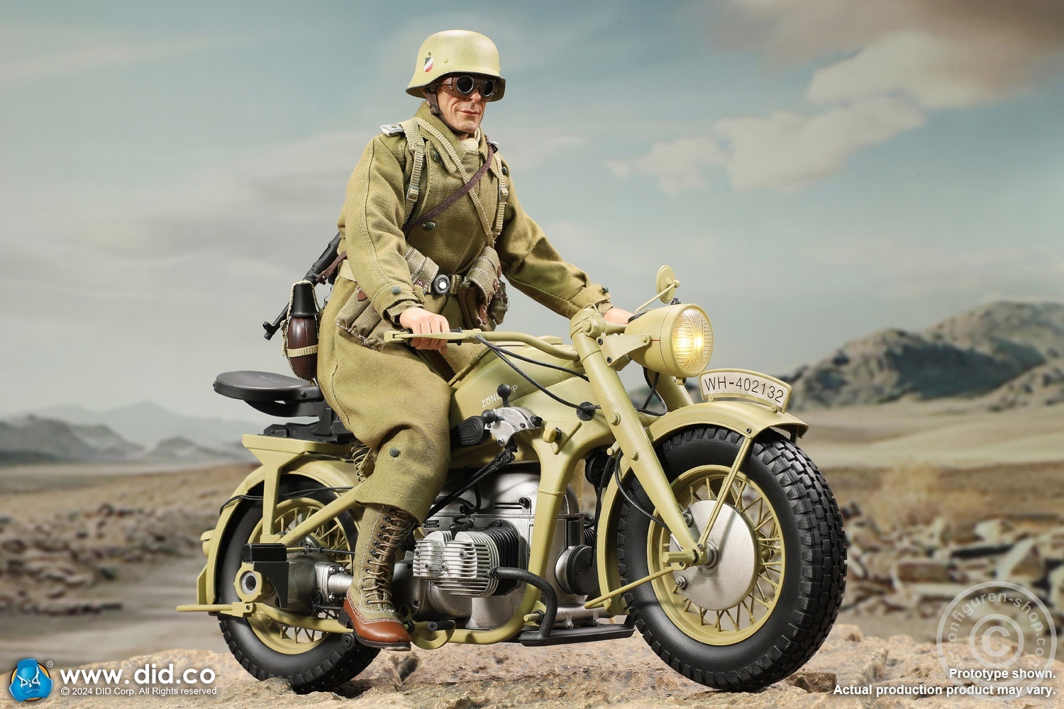 German Zündapp KS 750 Motorcycle with sidecar (Sand) - in 1/6 scale