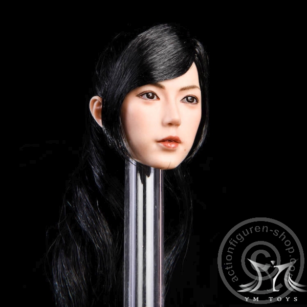 Kopf - schwarze lange geflochtene Haare