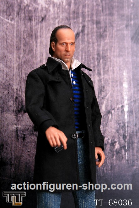 ttl68036-08z Men in Suit - Mafiosi im Trenchcoat - black