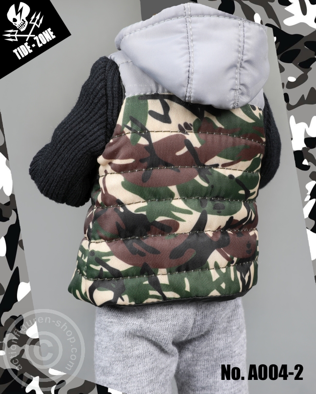 TiZ-A004-2-03 Camouflage Cotton Vest Suit - green