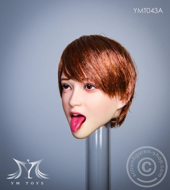 Head - red-brown short Hair w/ Tongue out