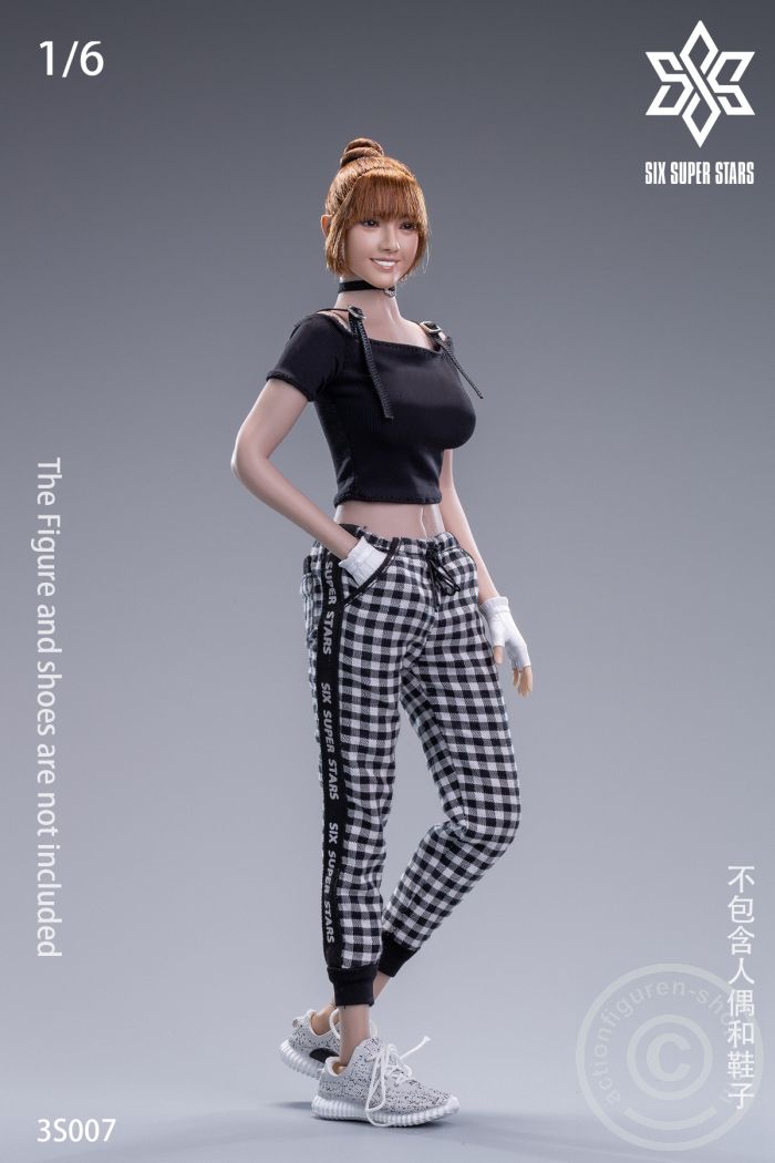 3S-007-04 Sexy Checkerd Trousers Set