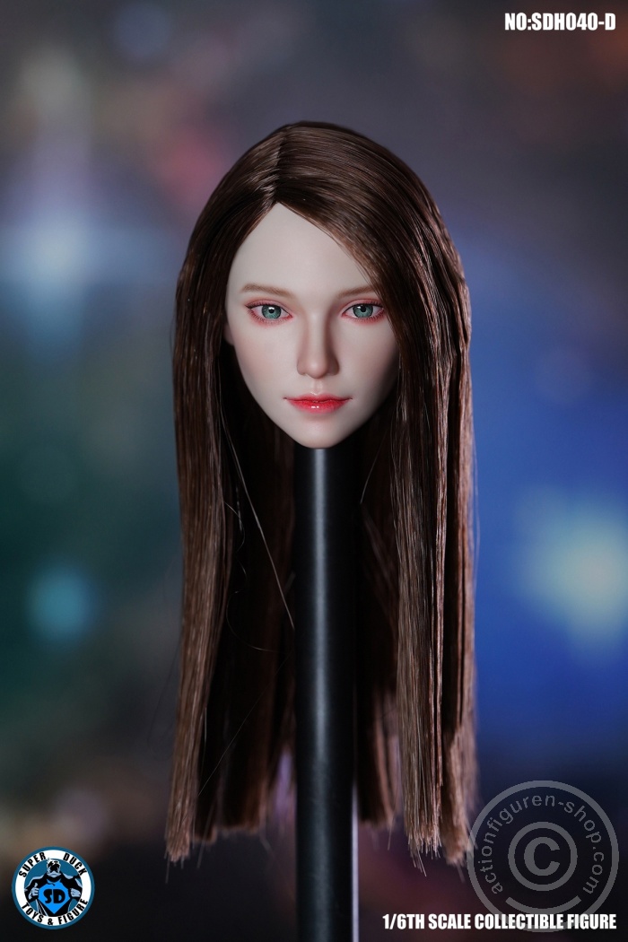 Female Head - long straight brown Hair