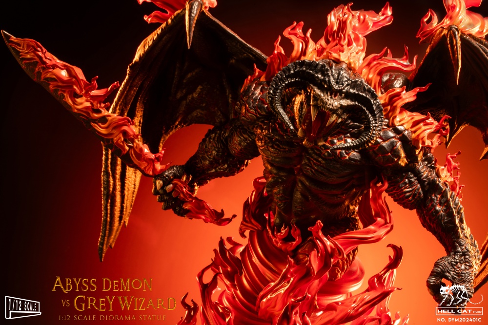 Grey Wizard vs Abyss Demon Figure Statue - in 1/12 scale
