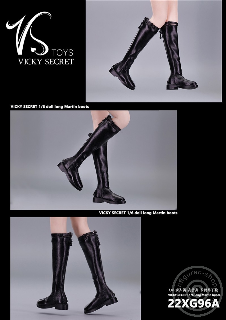 Female High Sheepskin Boots - black