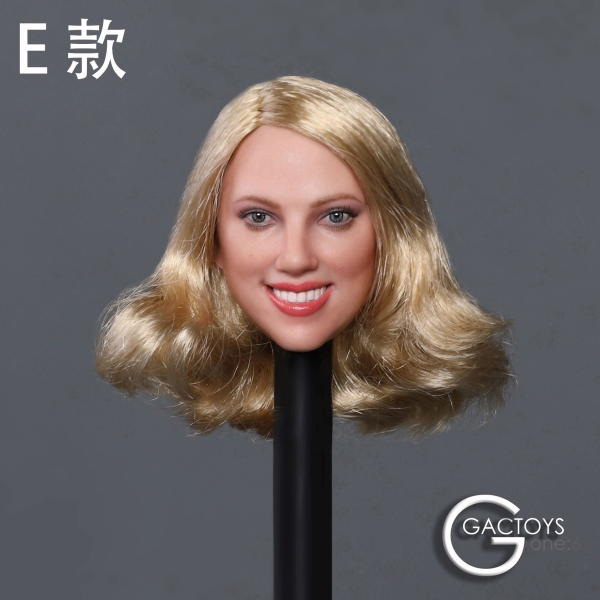 Female Head mid long curly blond Hair