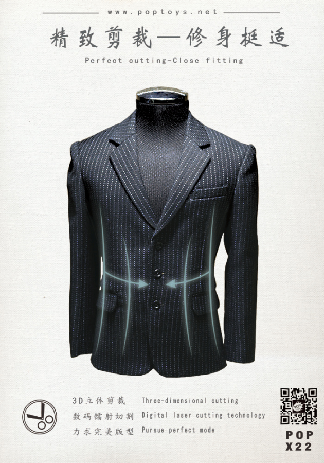 Mens striped Suit Set - light-grey
