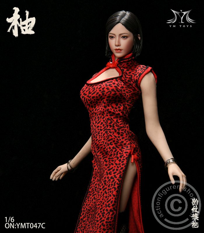 YMT-47C-05 Leopard Print Cheongsam & Female Head Sculpt "Pomelo" - C